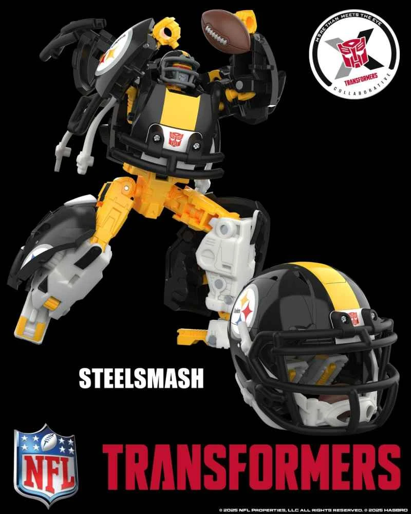 (Pre-order) December 2025 Hasbro Transformers NFL Steelsmash Pittsburgh Steelers Steelsmash Generation Collaboration Series