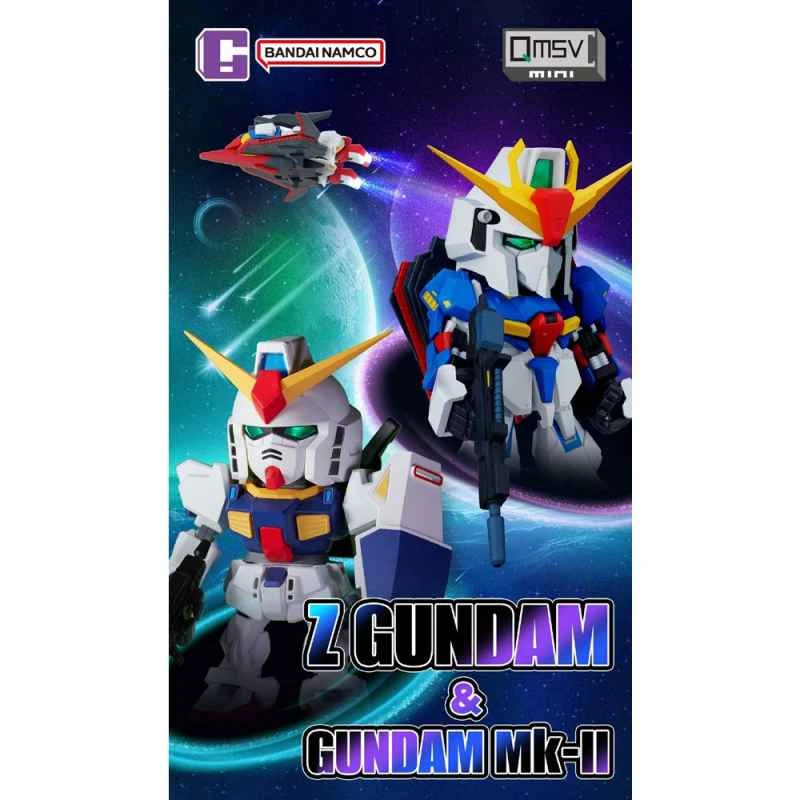 (BANDAI) Distributor Version QMSV Blind Box Toys Mobile Suit Zeta Gundam Mini Zeta Gundam & Gundam Mk-II Series Blind Box (Medium Box of 8)