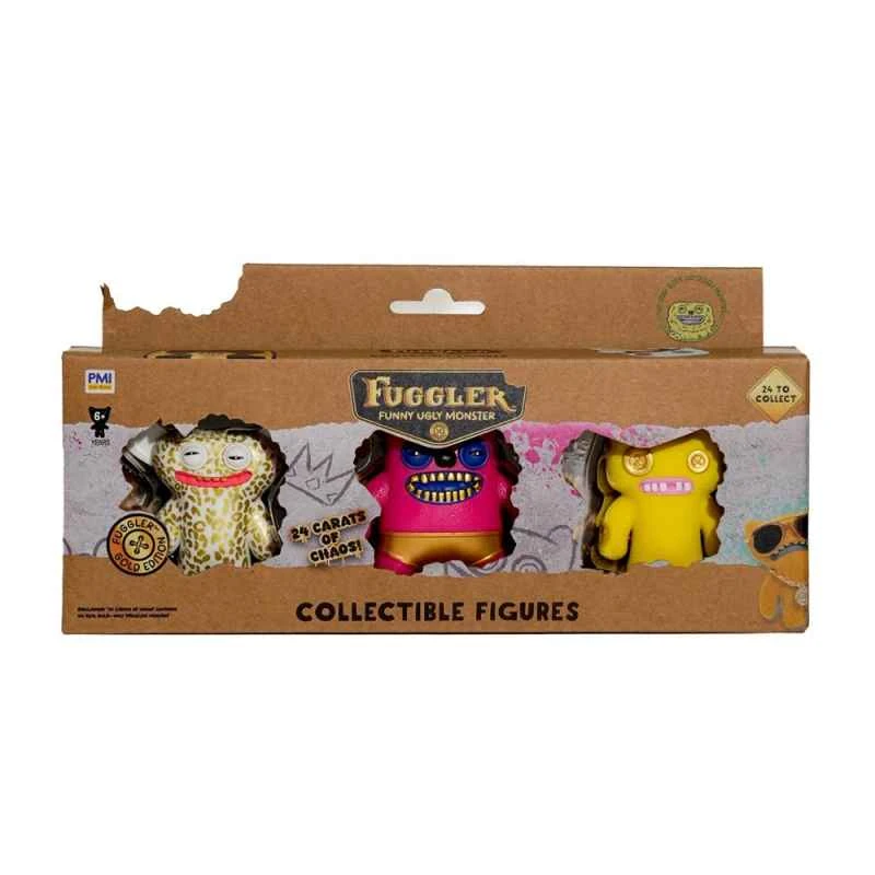 (Fuggler) Funky Toothbear Figurines S3 Gold Series 3-Pack (Random Shipment)