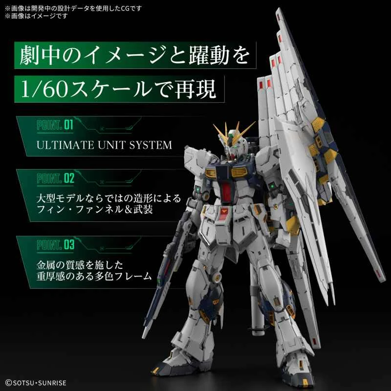 (Pre-order) 26/1 BANDAI Distributor Version Assembly Model 1/60 PG UNLEASHED PGU ν Gundam Nu-Gundam Gundam